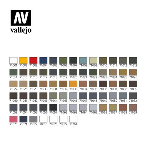 vallejo basic model air color case colors 71170